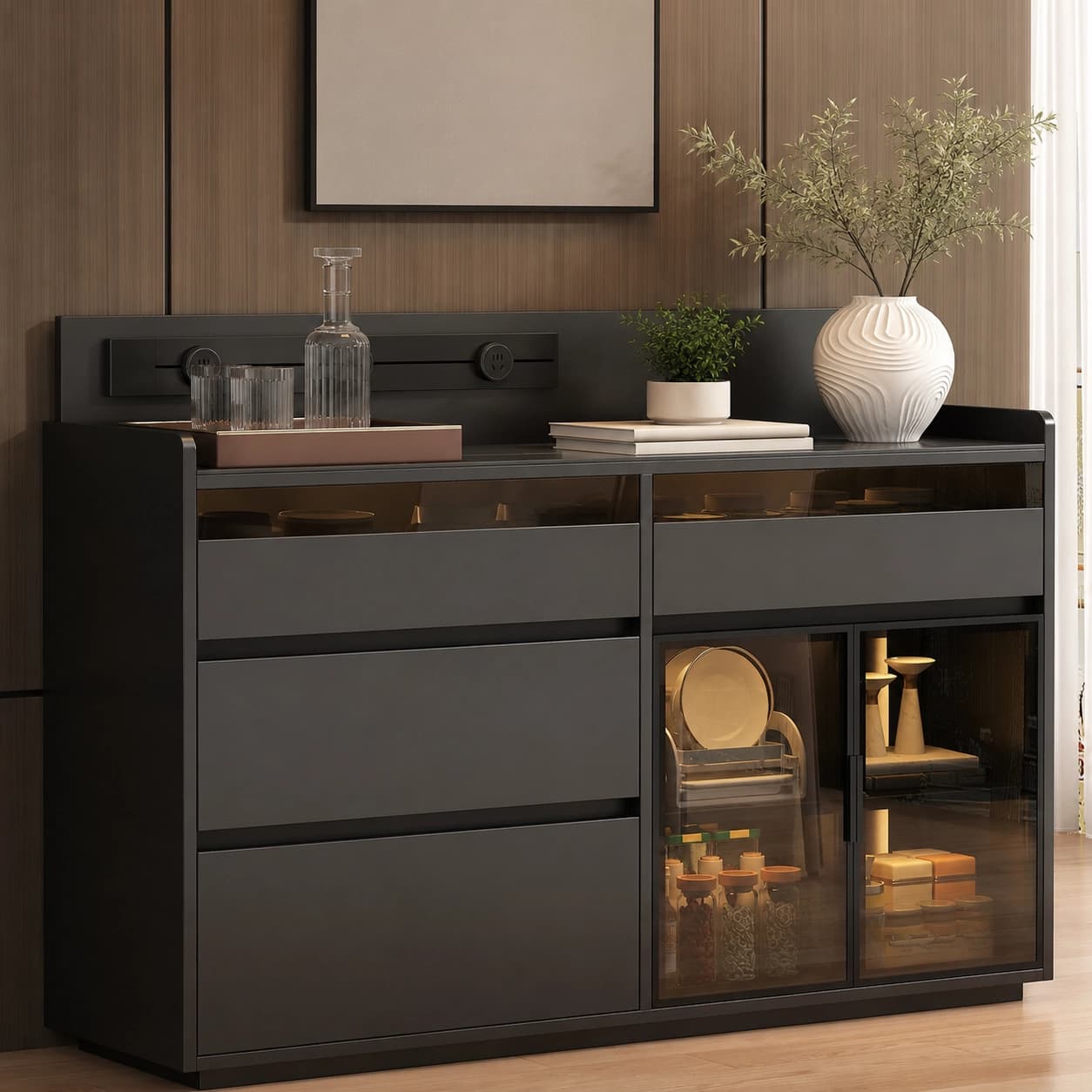 Floating Console with Glass Doors lifestyle 3