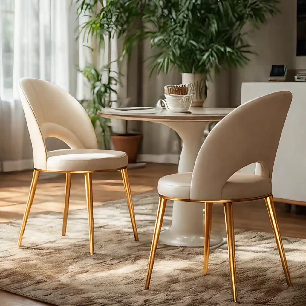 Organic Modern PU Upholstered Dining Chair