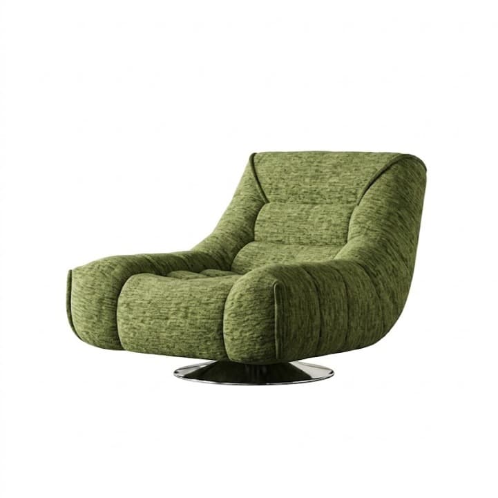 Swivel Velvet Reclining Sofa Chair lifestyle 1