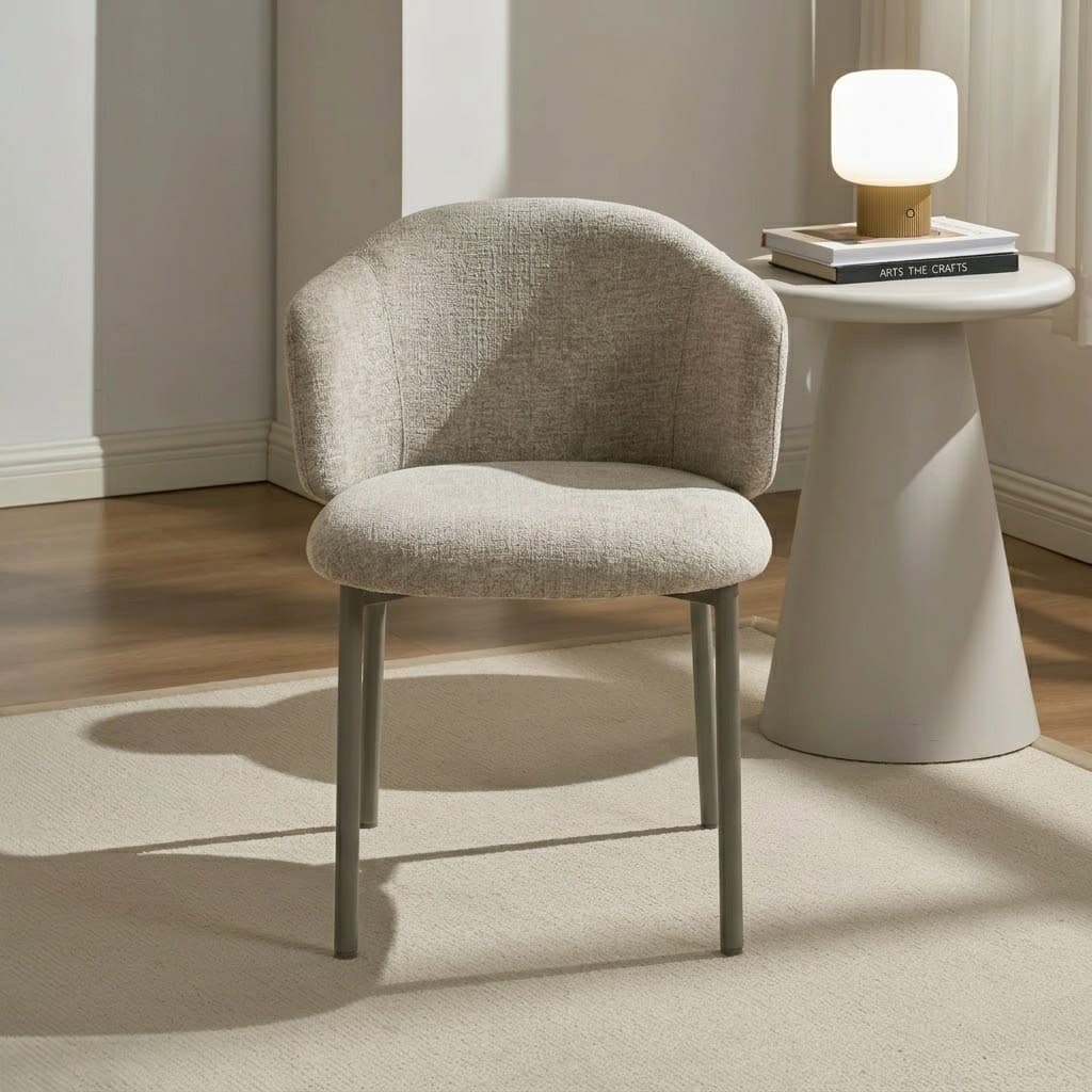 Organic Modern Linen Upholstered Dining Chair