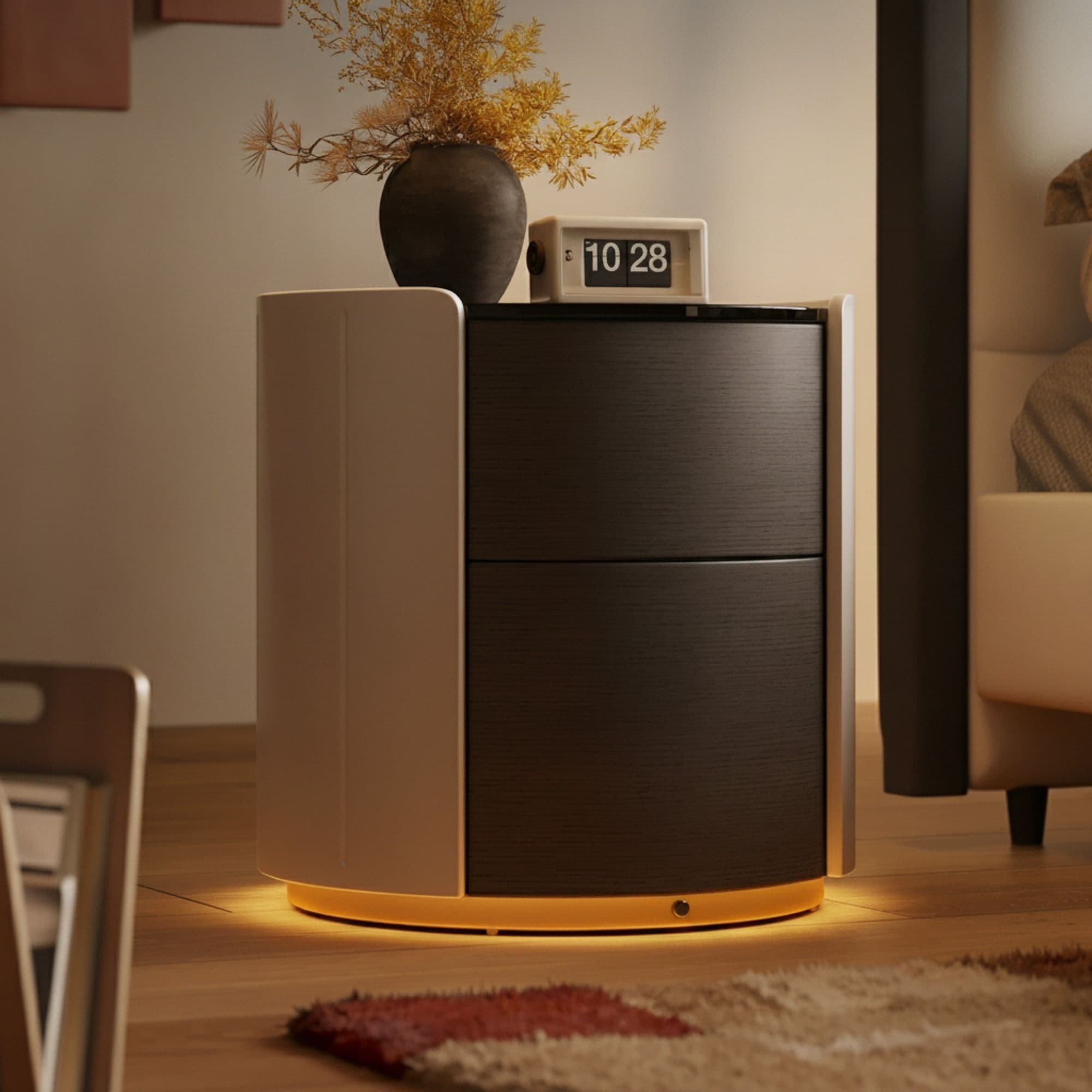 Round Nightstand with Sensor Light lifestyle 1