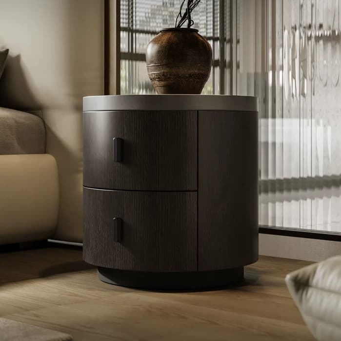 Black Cylindrical Nightstand lifestyle 1