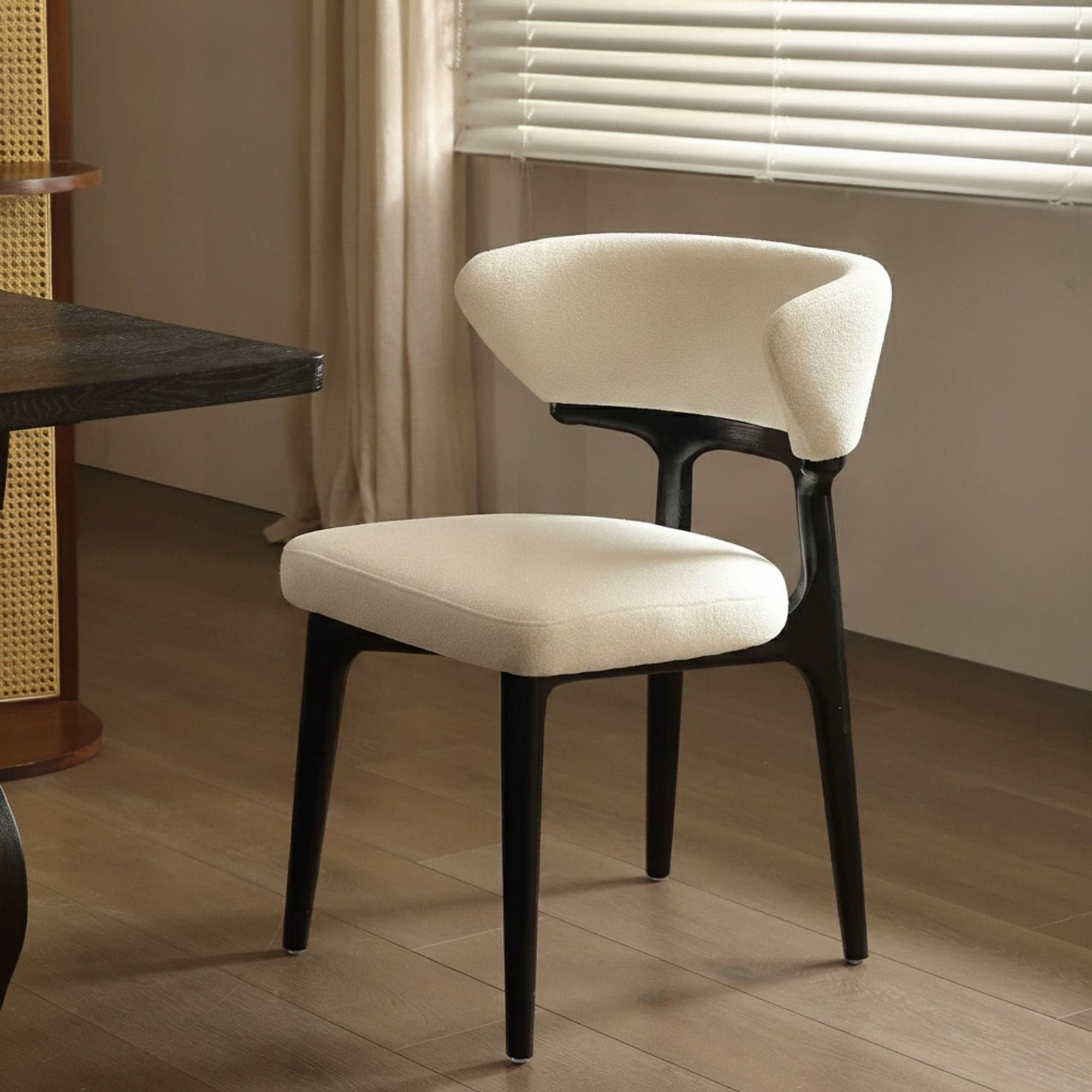 Vintage Wood & Lambswool Dining Chair lifestyle 3