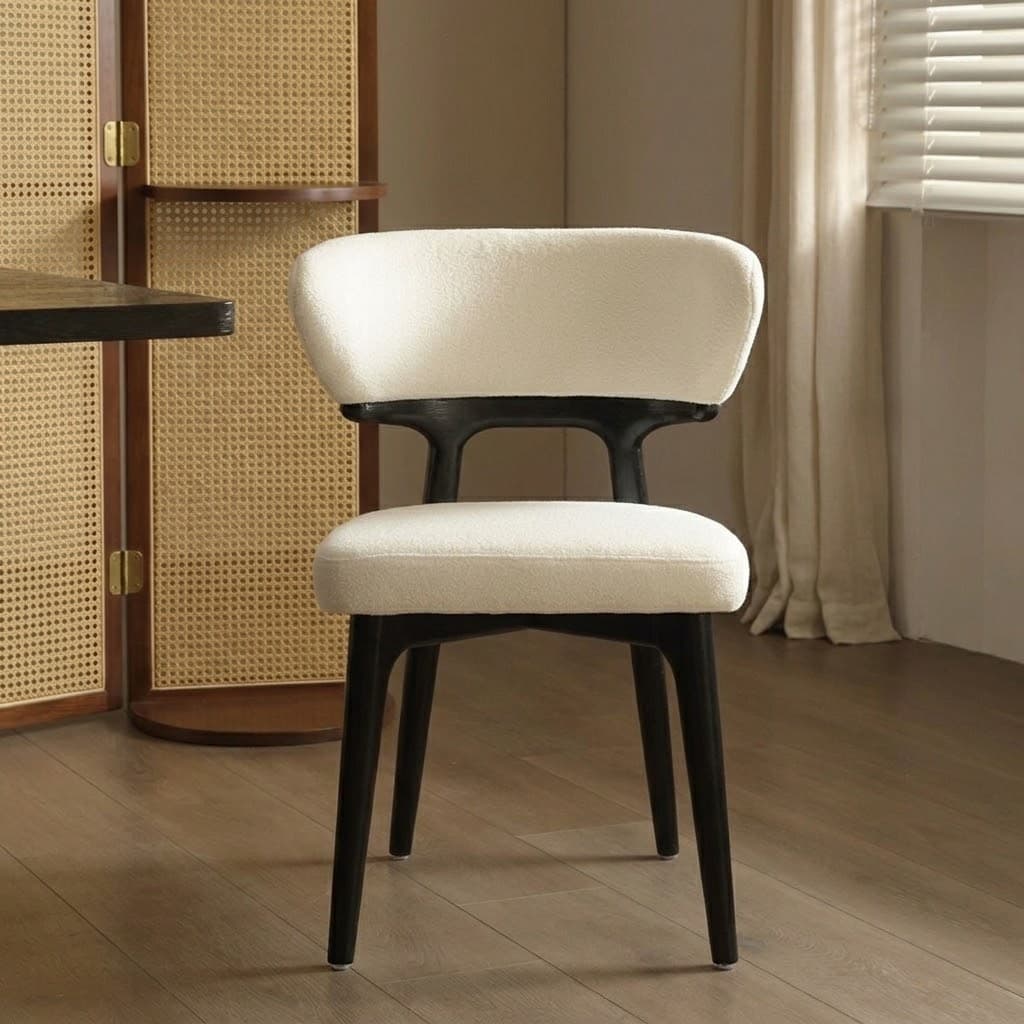 Mid-Century Modern Fabric Upholstered Dining Chair