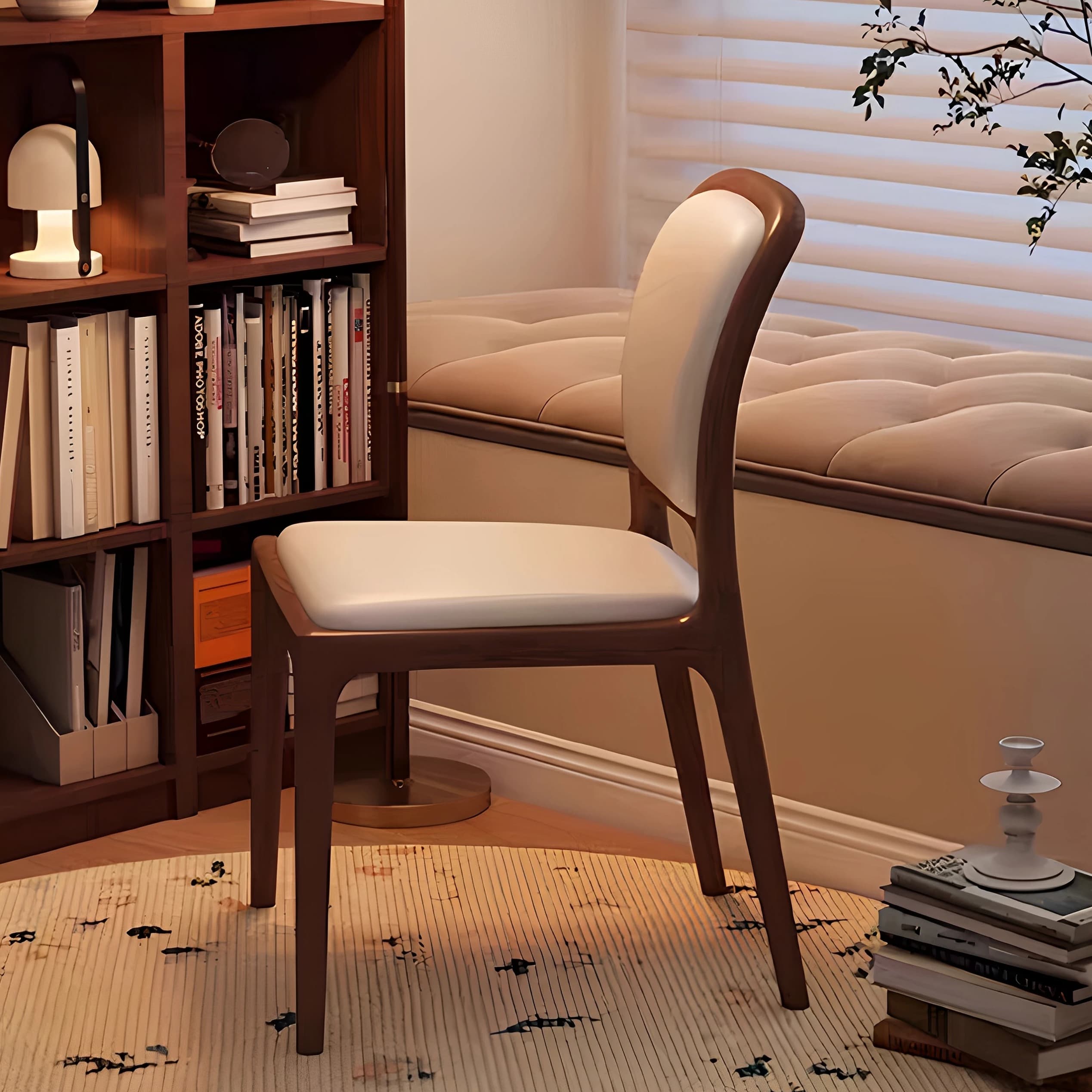 Mid-Century Modern Microfiber Upholstered Dining Chair