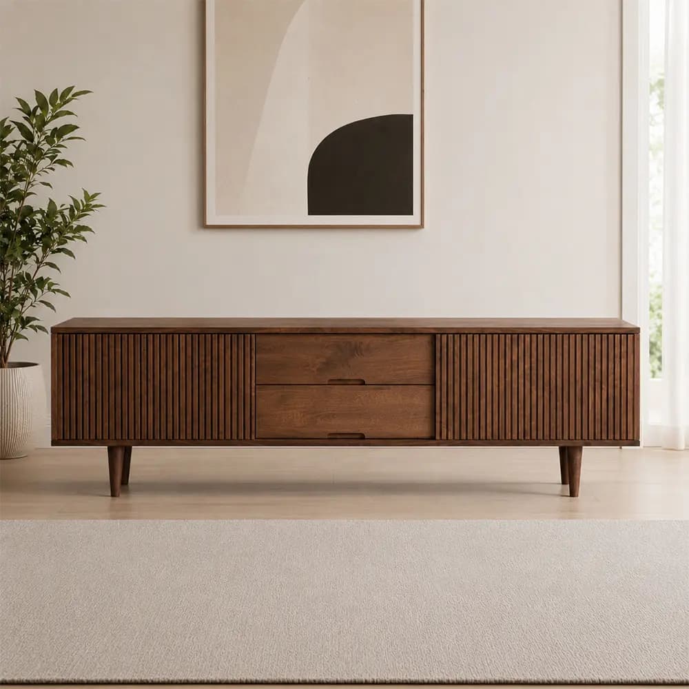Solid Wood Wabi-sabi TV Stand lifestyle 1
