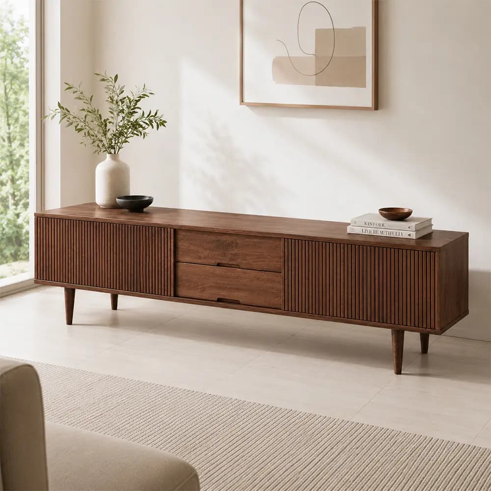 Solid Wood Wabi-sabi TV Stand lifestyle 2