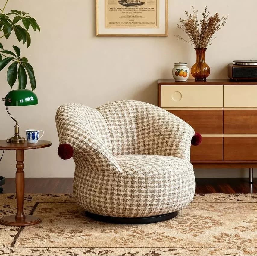 Upholstered Swivel Lounge Chair lifestyle 3