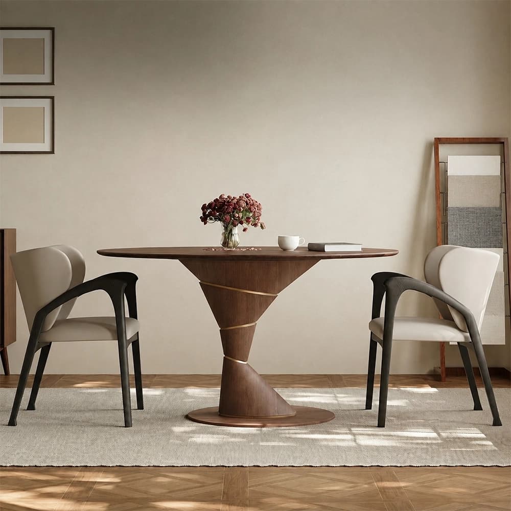 53.1" Organic Modern Plywood Round Dining Table