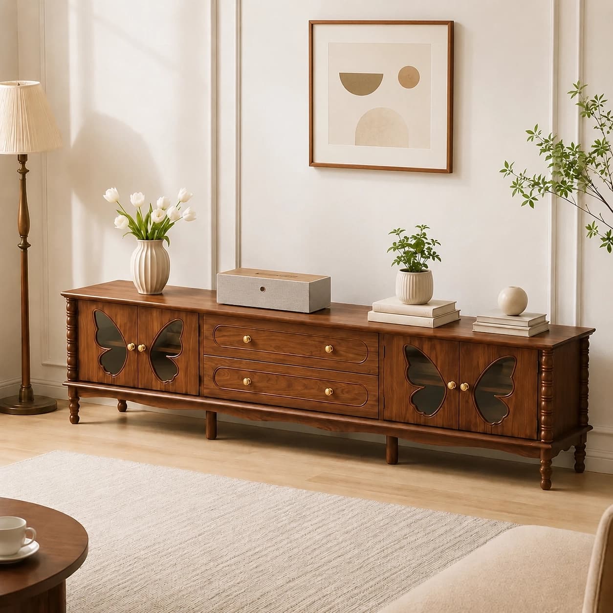 Solid Wood TV Console lifestyle 2