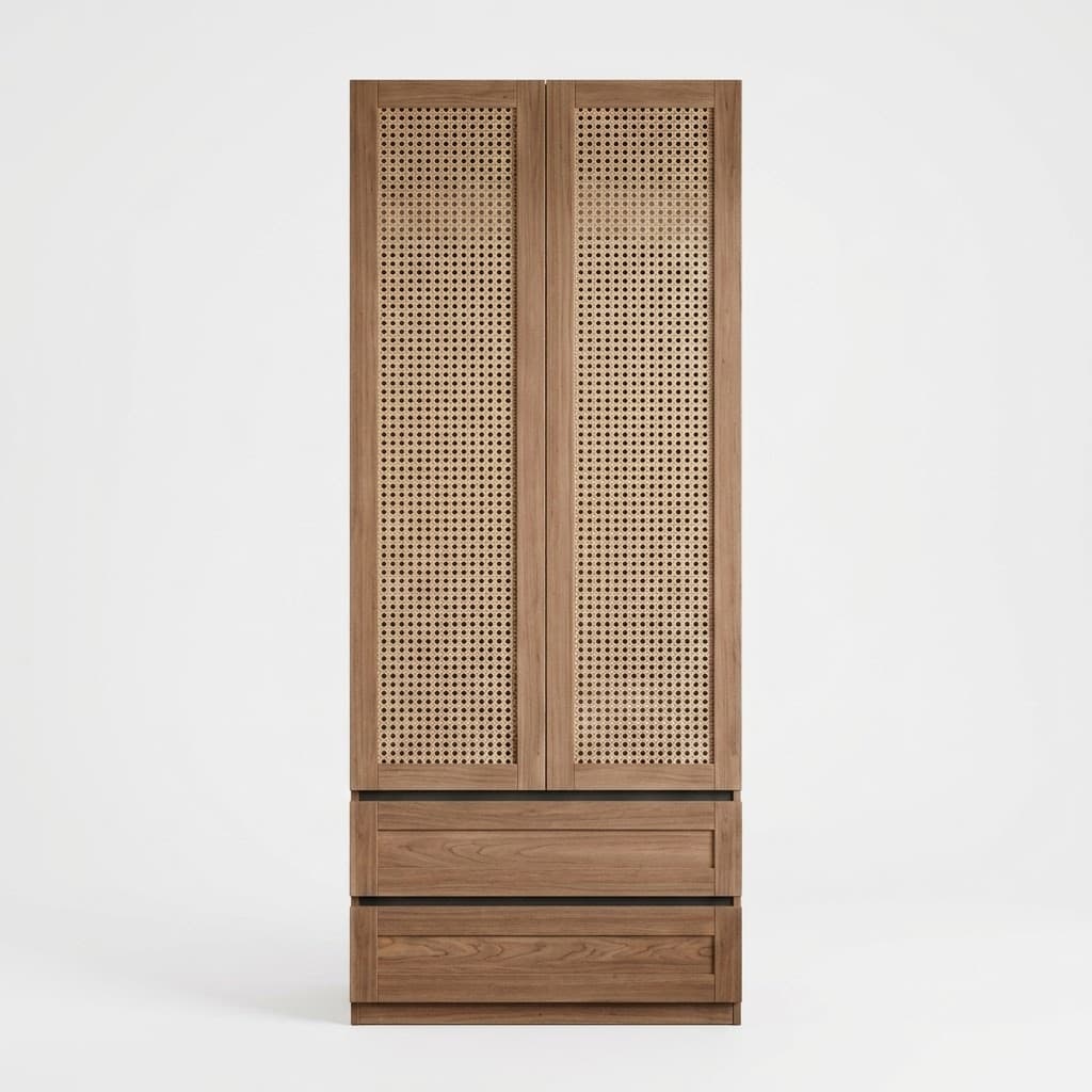 Vintage Walnut Modular Wardrobe lifestyle 1
