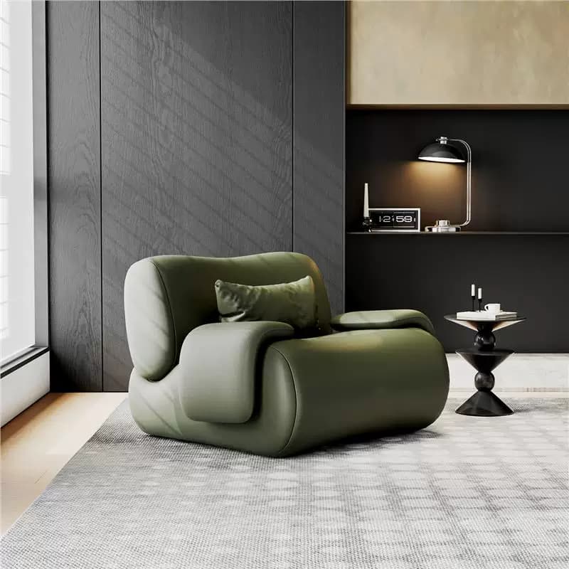 Italian Leather Accent Chair lifestyle 1