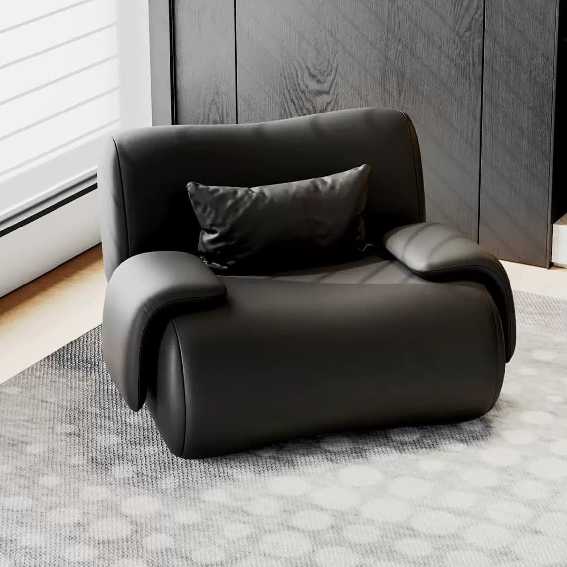 Italian Leather Accent Chair lifestyle 2