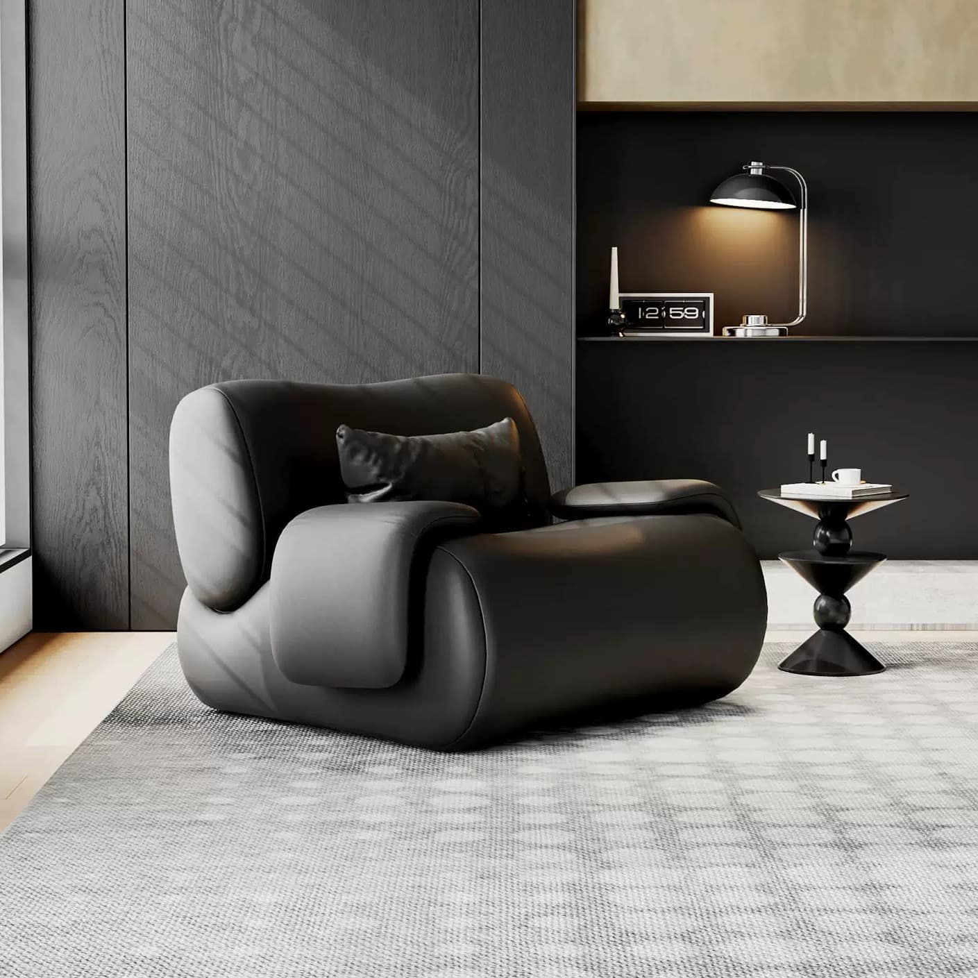 Italian Leather Accent Chair lifestyle 3