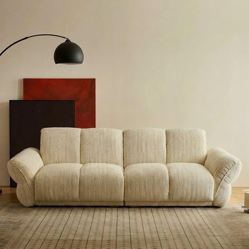 Retro Vertical Design Fabric Sofa lifestyle 1