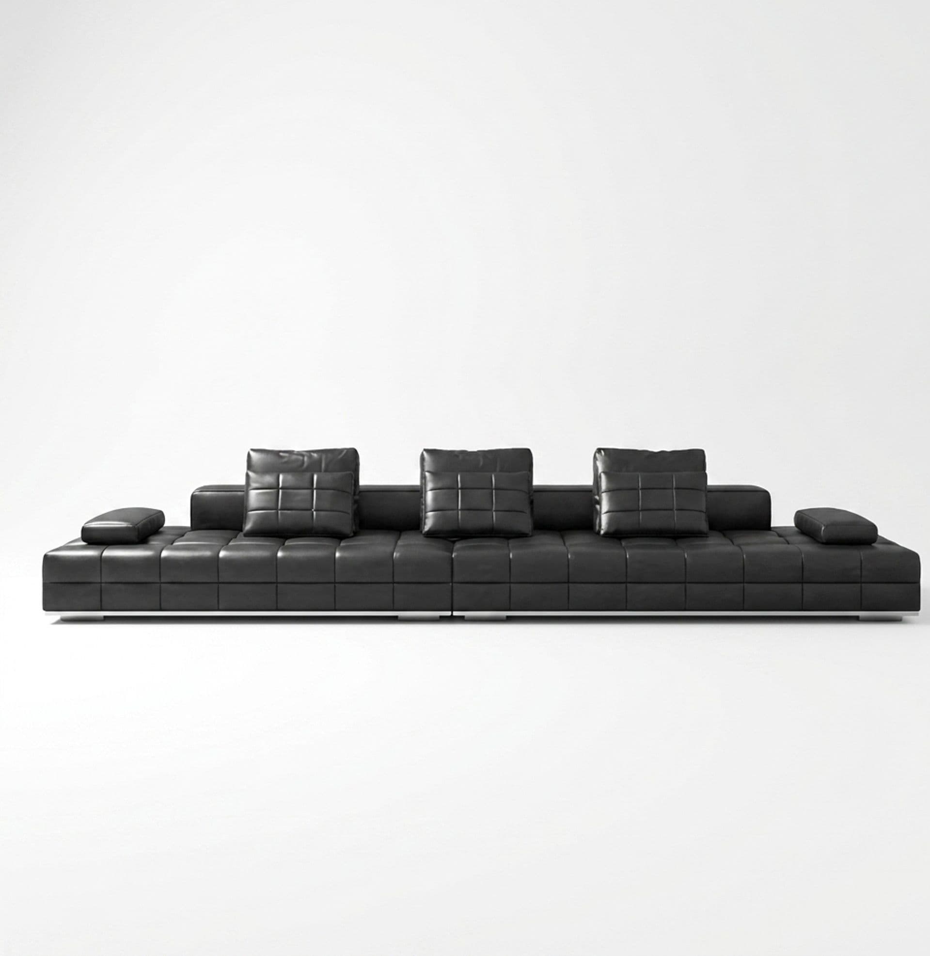 Black Modular Leather Sofa lifestyle 1