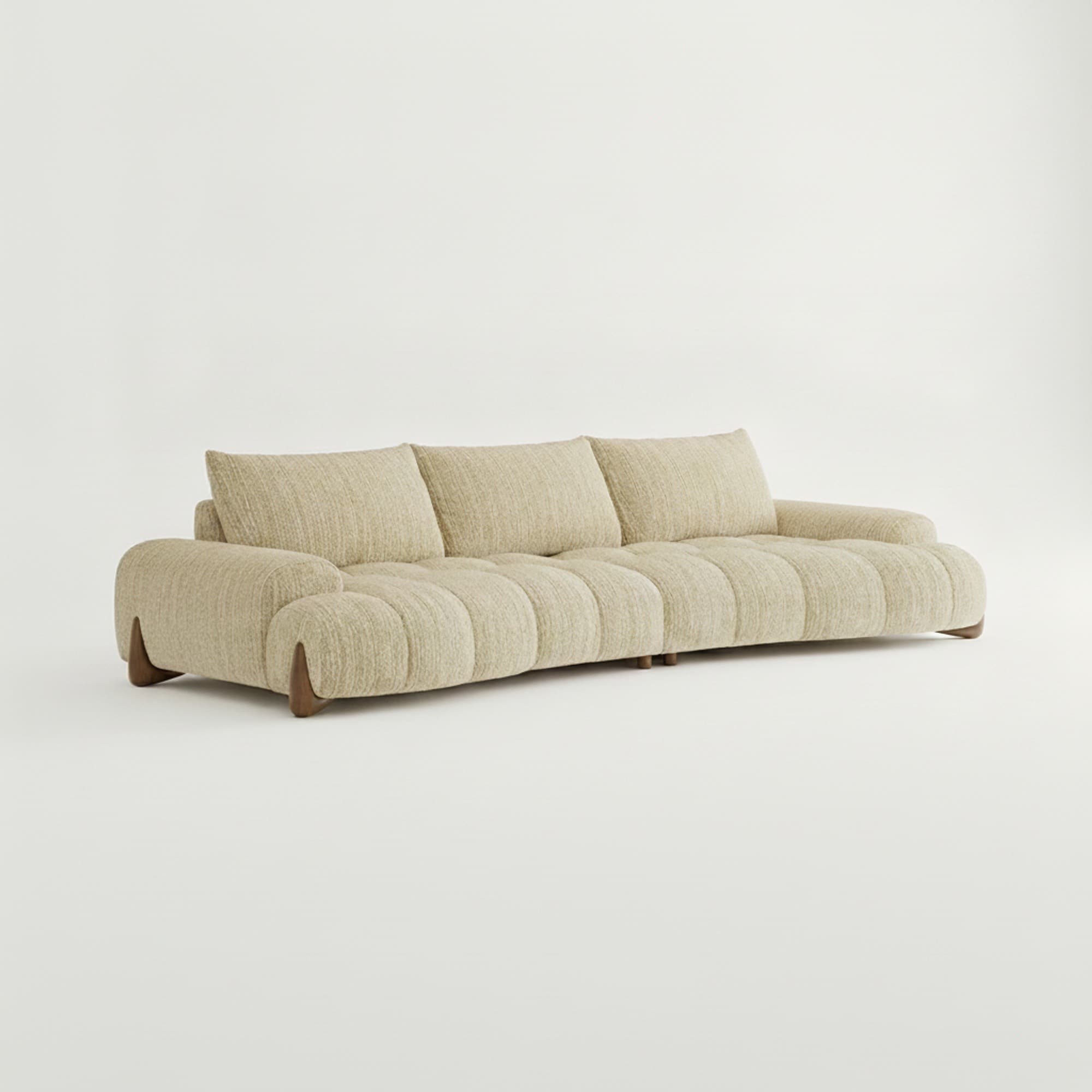 Curved Boucle Sofa lifestyle 1