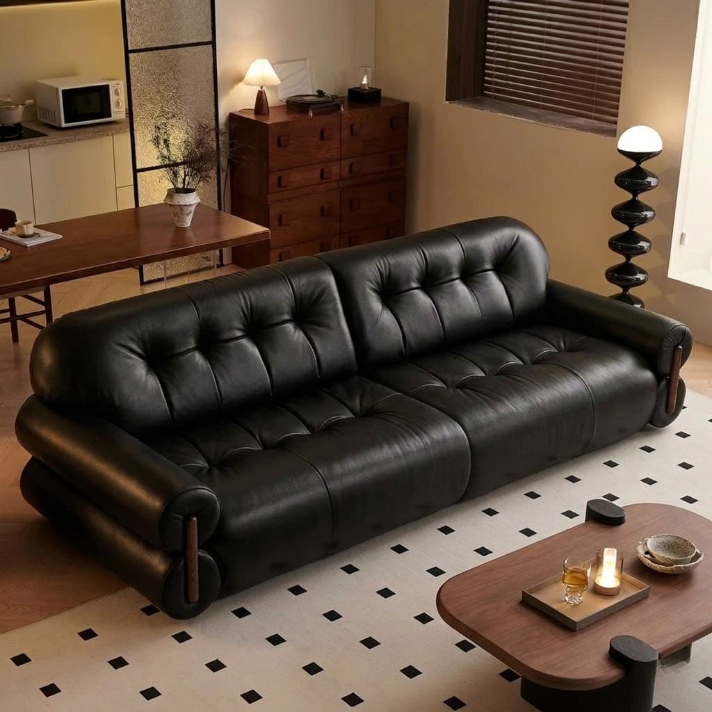 Vintage Leather Sectional Sofa lifestyle 1