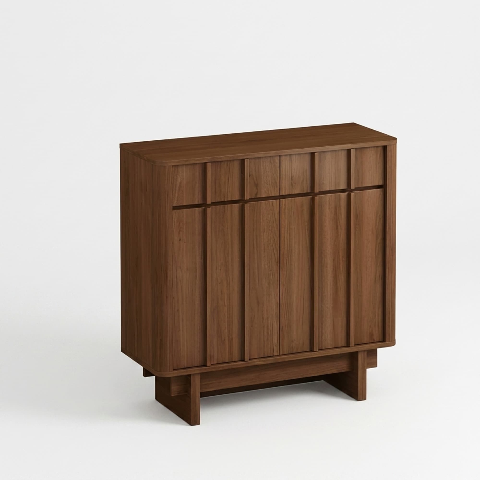 Minimalist Ribbed Entryway Shoe Cabinet lifestyle 1