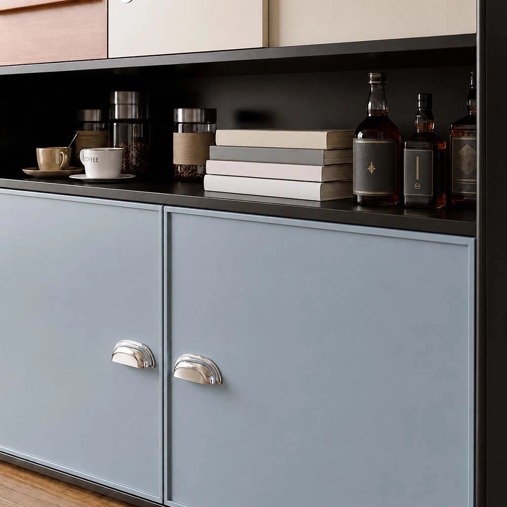 39.7" Mid-Century Modern Solid Wood Sideboard with Drawers detail image 8