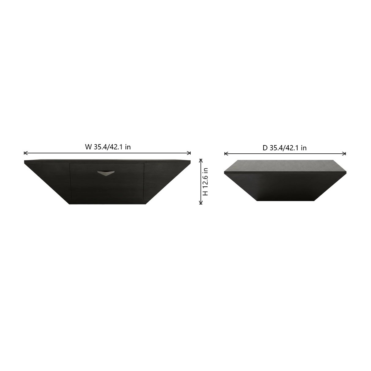 35.4" Minimalist Geometric Coffee Table with Drawers detail image 5