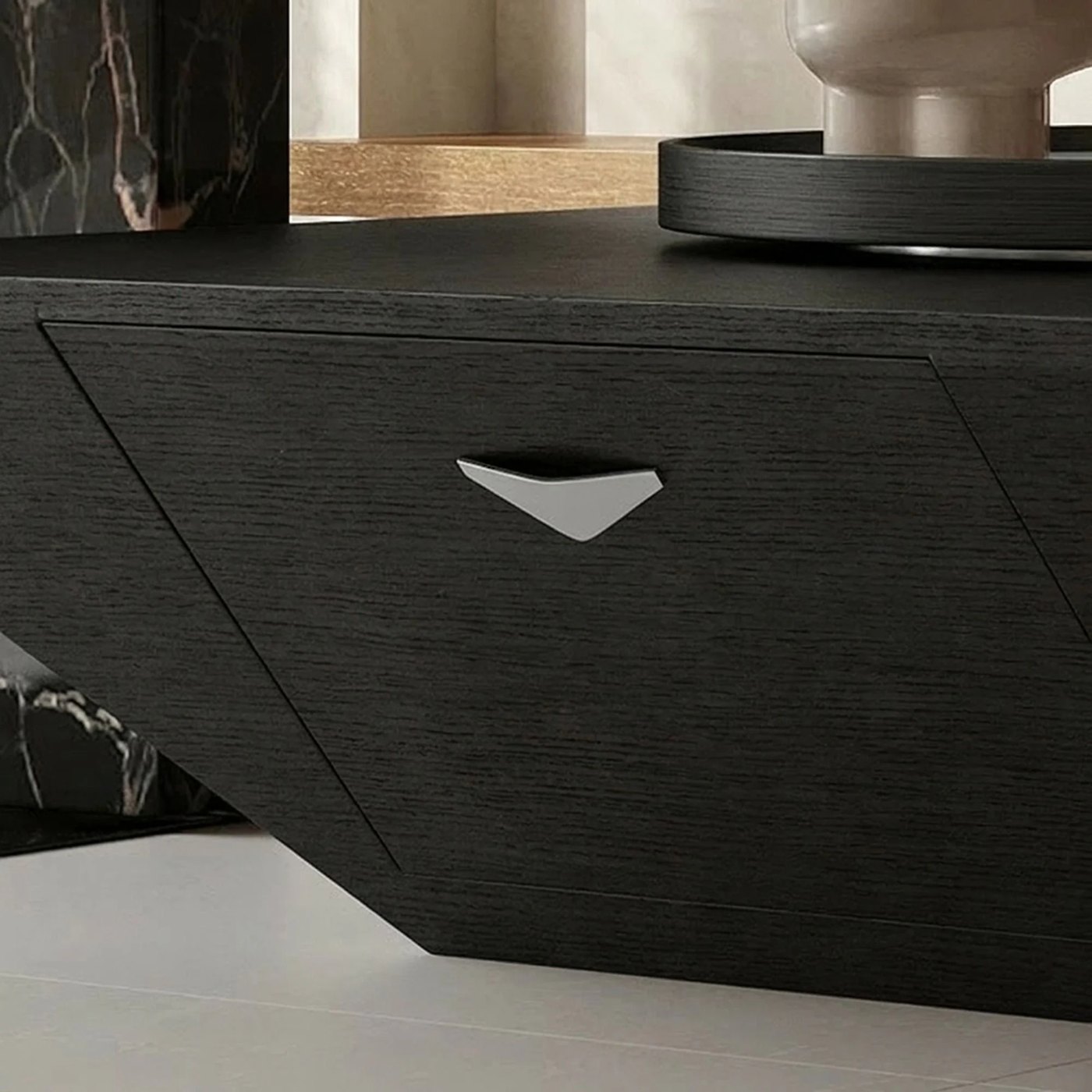 35.4" Minimalist Geometric Coffee Table with Drawers detail image 7