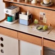 47.2" Scandinavian Sintered Stone and Solid Wood Coffee Cabinet with Open Shelf detail image 6