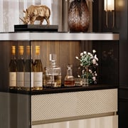 31.5" Contemporary Plywood Sideboard with Glass Doors detail image 6