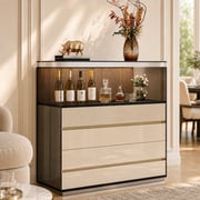 31.5" Contemporary Plywood Sideboard with Glass Doors detail image 3