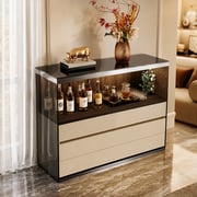 31.5" Contemporary Plywood Sideboard with Glass Doors detail image 2