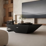 35.4" Minimalist Geometric Coffee Table with Drawers detail image 4