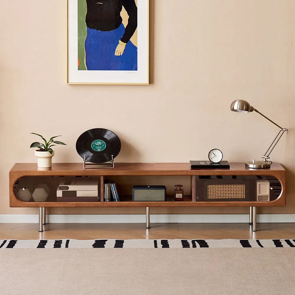 Bauhaus Wood & Glass TV Console lifestyle 2