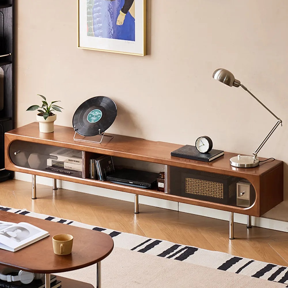 Bauhaus Wood & Glass TV Console lifestyle 3
