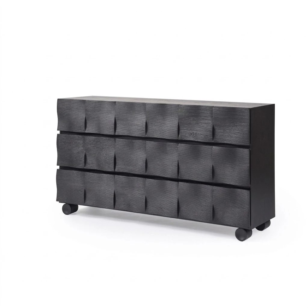 Wavy Walnut Wood Sideboard lifestyle 1