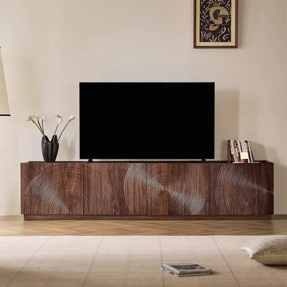 Sculpted Walnut TV Console lifestyle 2