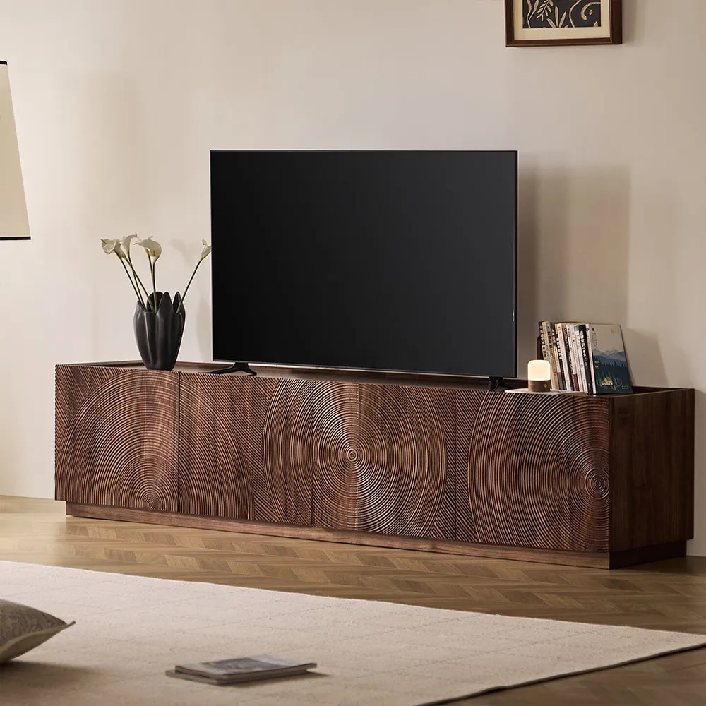 Sculpted Walnut TV Console lifestyle 3
