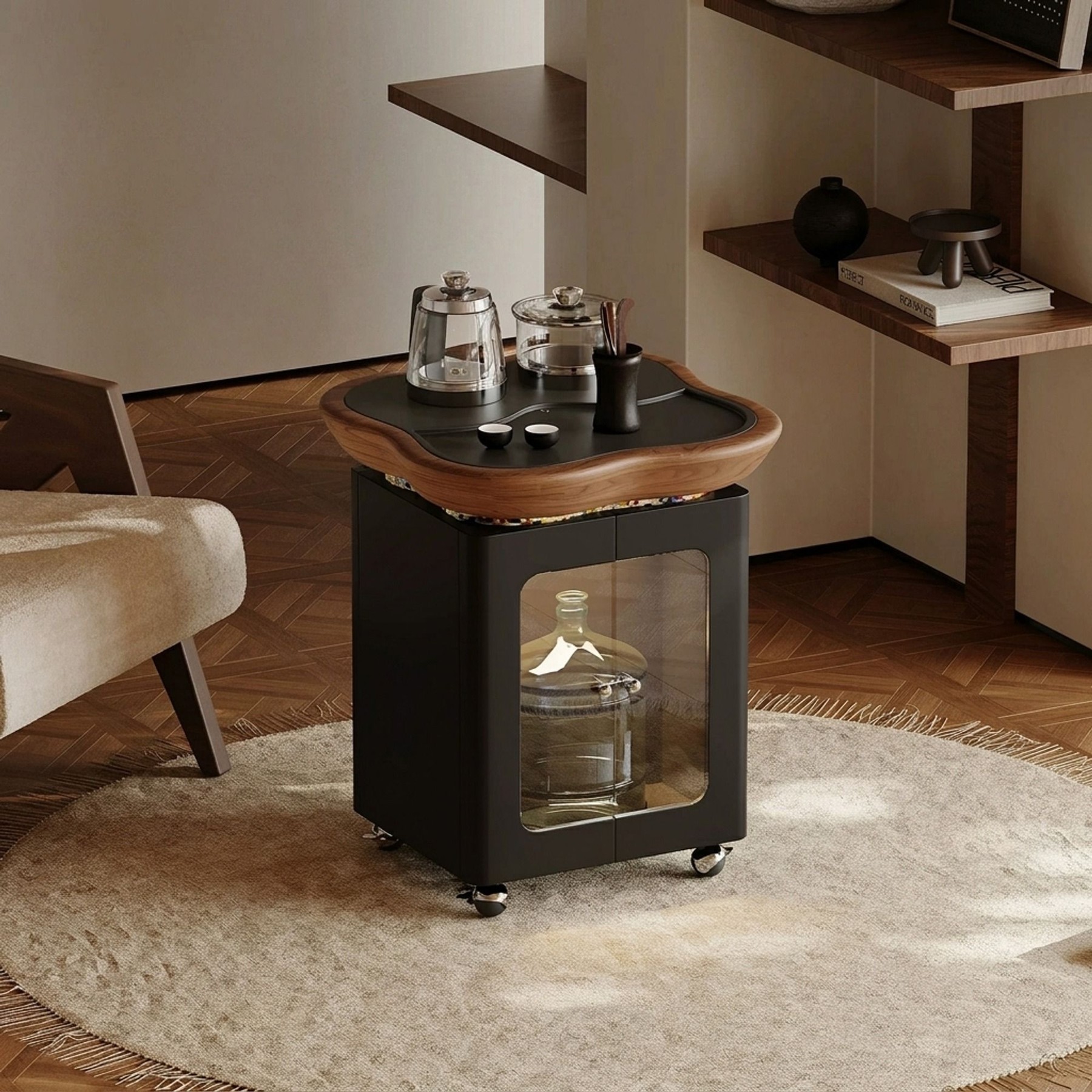 Sintered Stone Mobile Tea Cart lifestyle 3