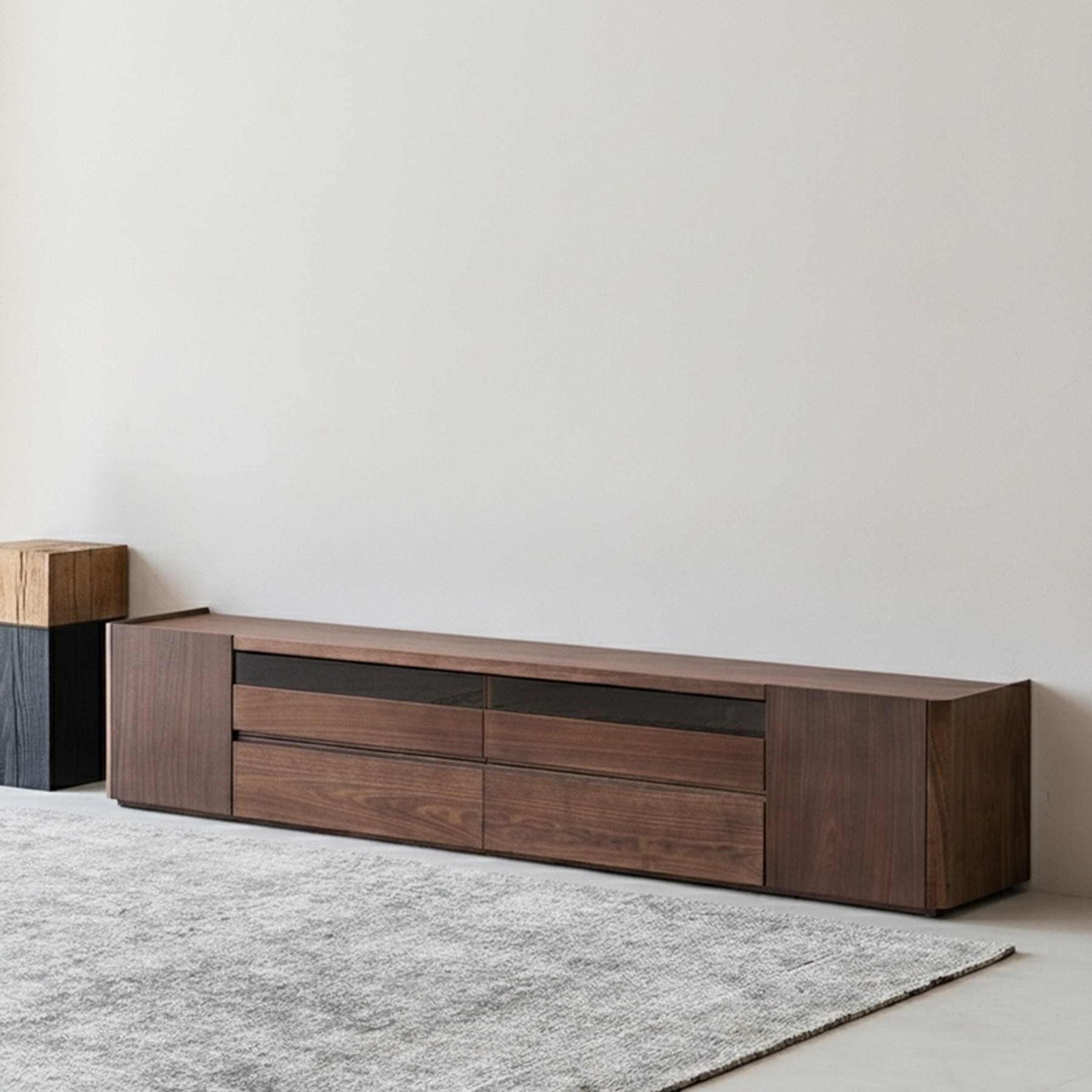 Modern Black Walnut TV Stand lifestyle 3