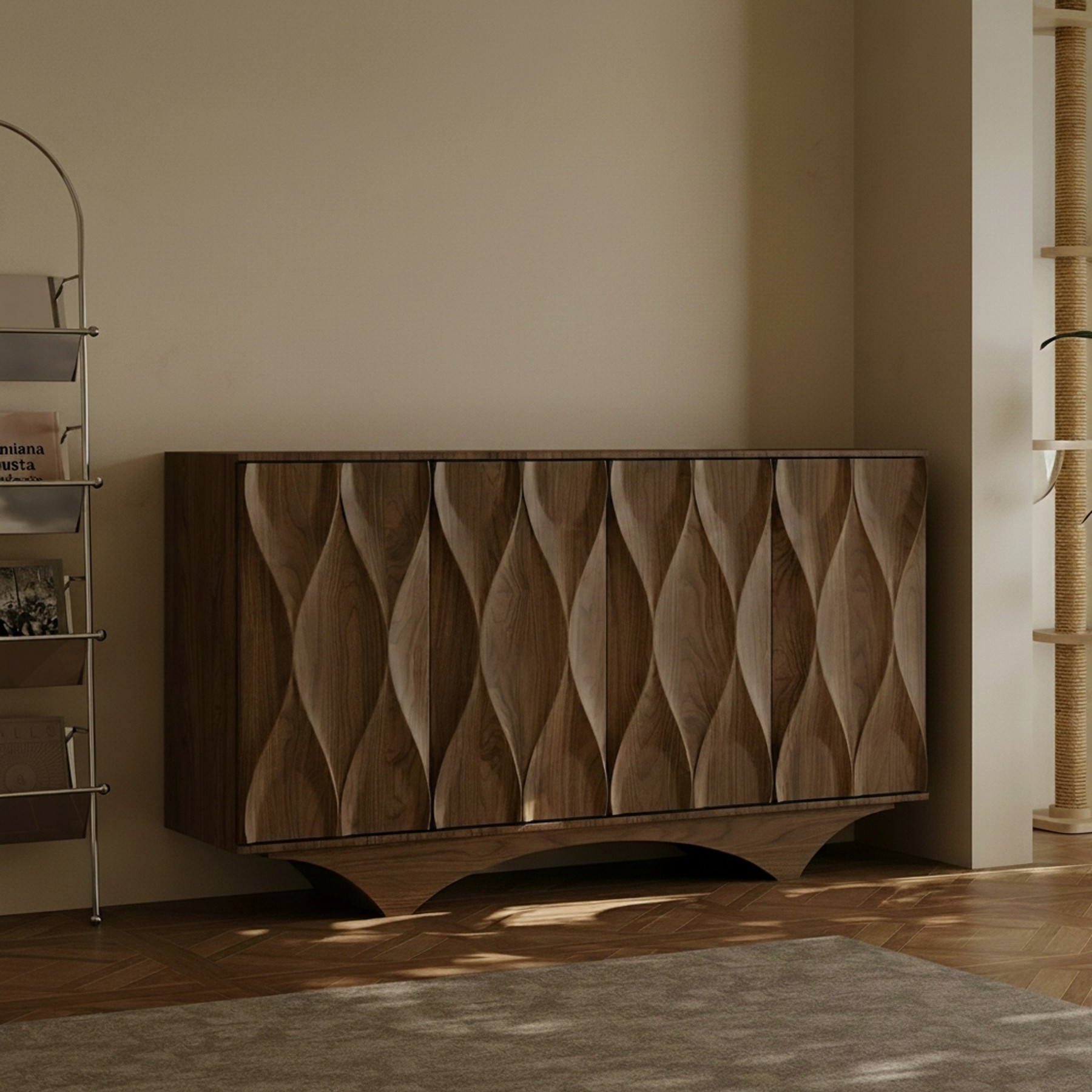 Geometric Walnut Sideboard lifestyle 2