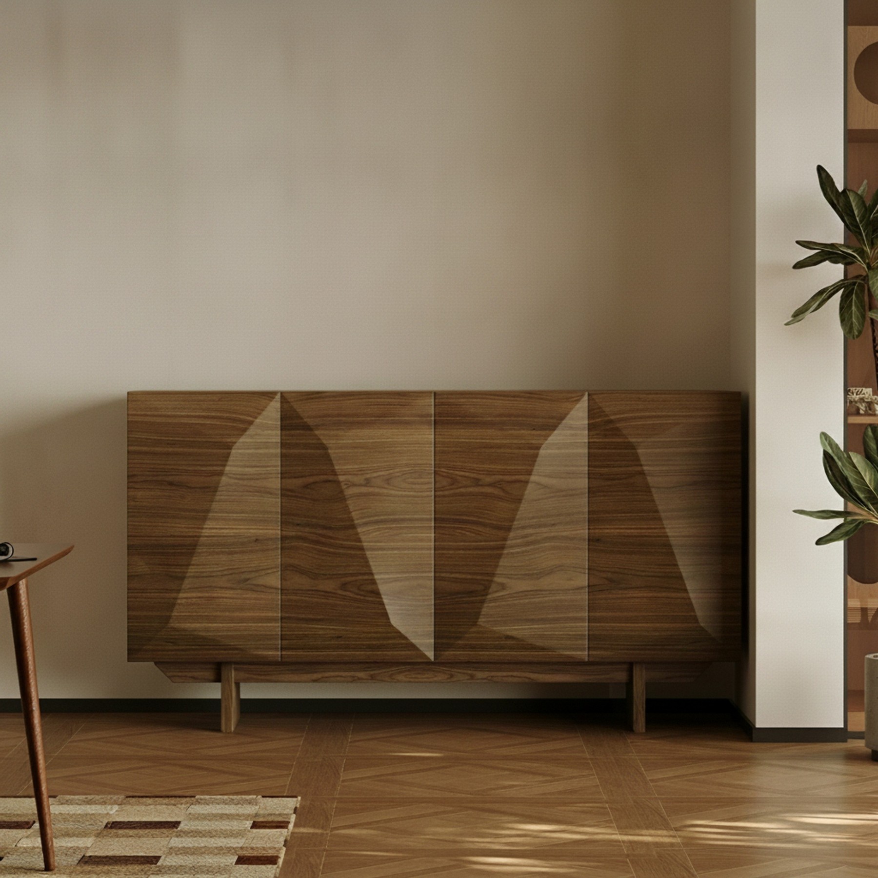 Walnut Geometric Sideboard lifestyle 2
