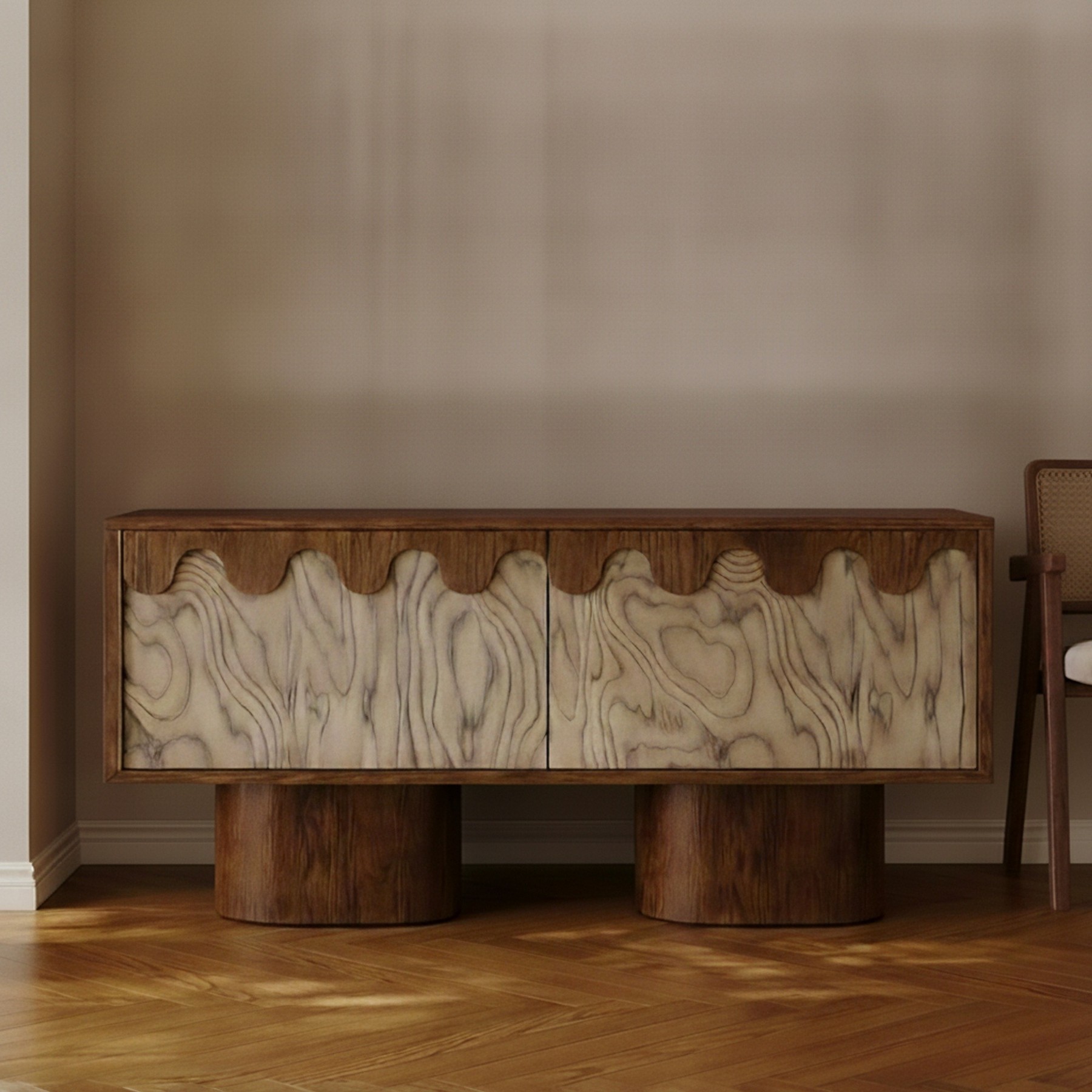 Wavy Walnut Sideboard lifestyle 2
