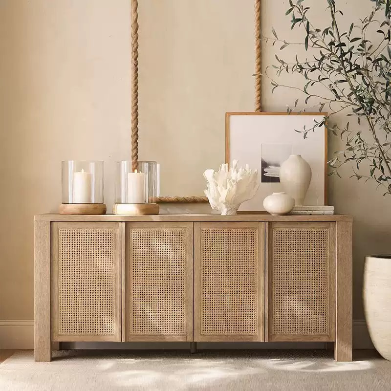 Solid Ash Rattan Sideboard lifestyle 3