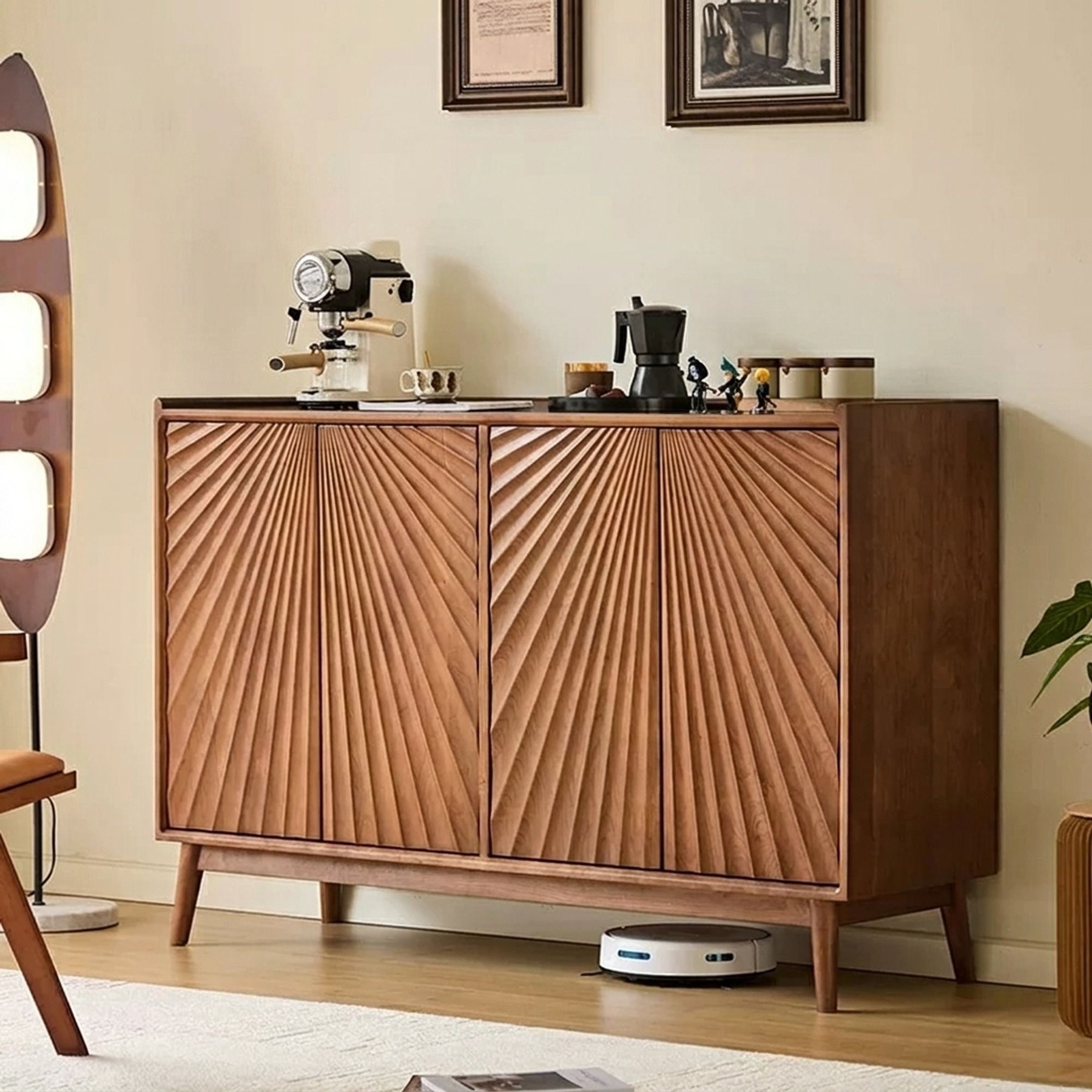 Carved Cherry Wood Sideboard lifestyle 3