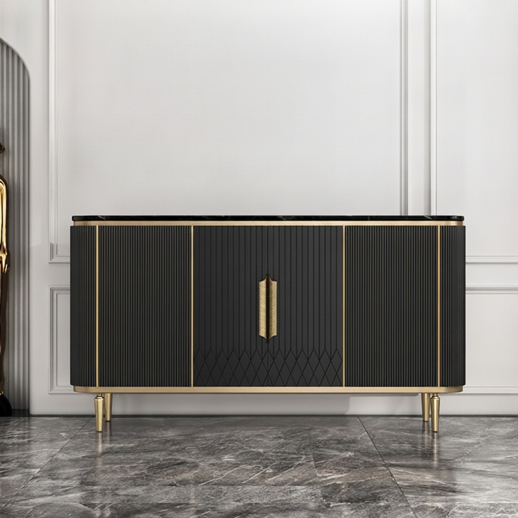 Black Sintered Stone Sideboard lifestyle 2
