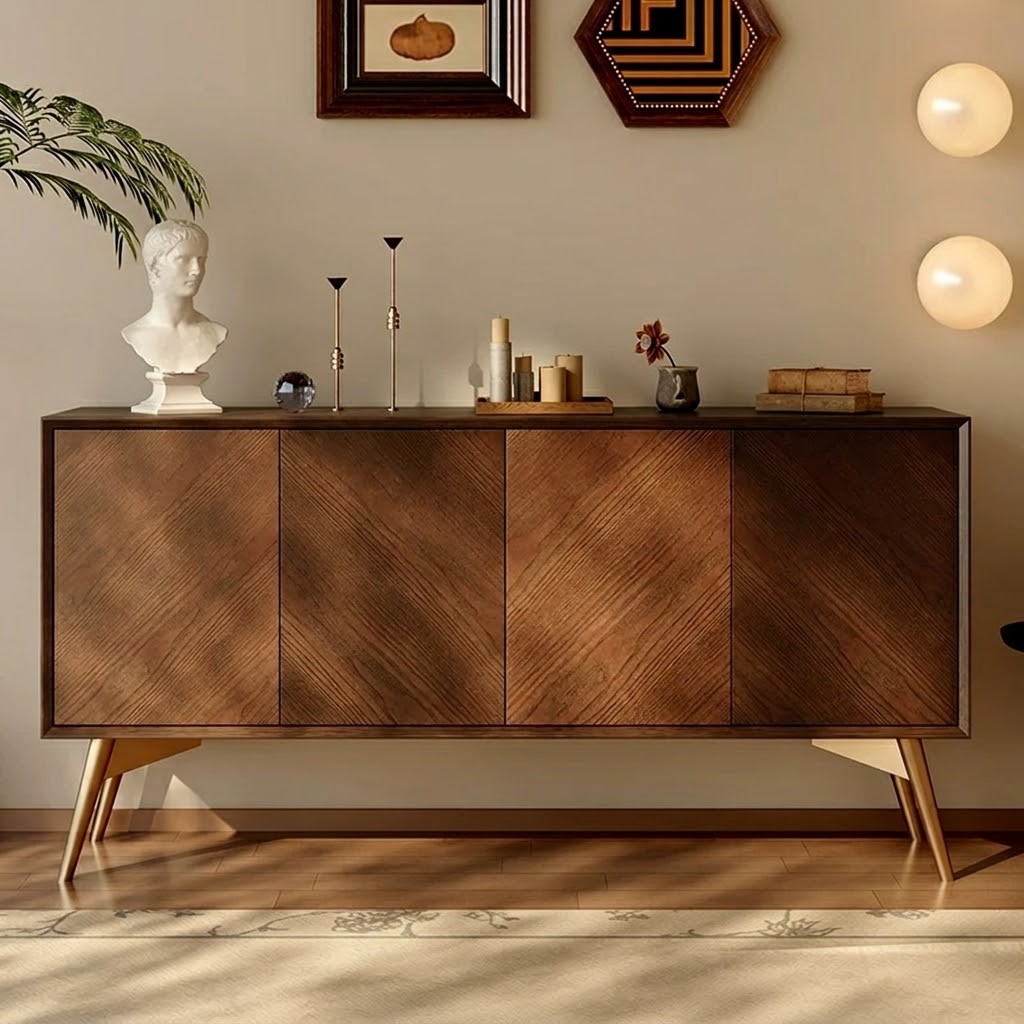 Solid Wood Herringbone Sideboard lifestyle 2