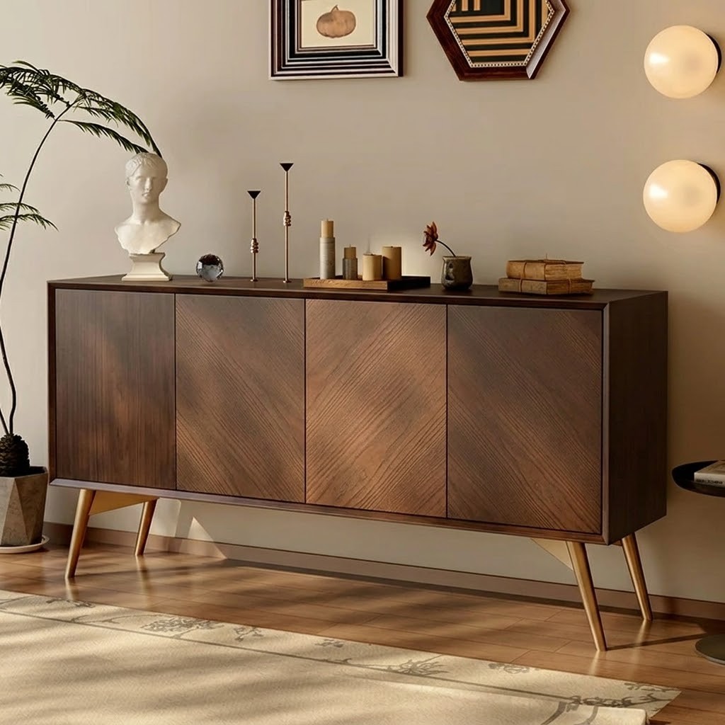 Solid Wood Herringbone Sideboard lifestyle 3