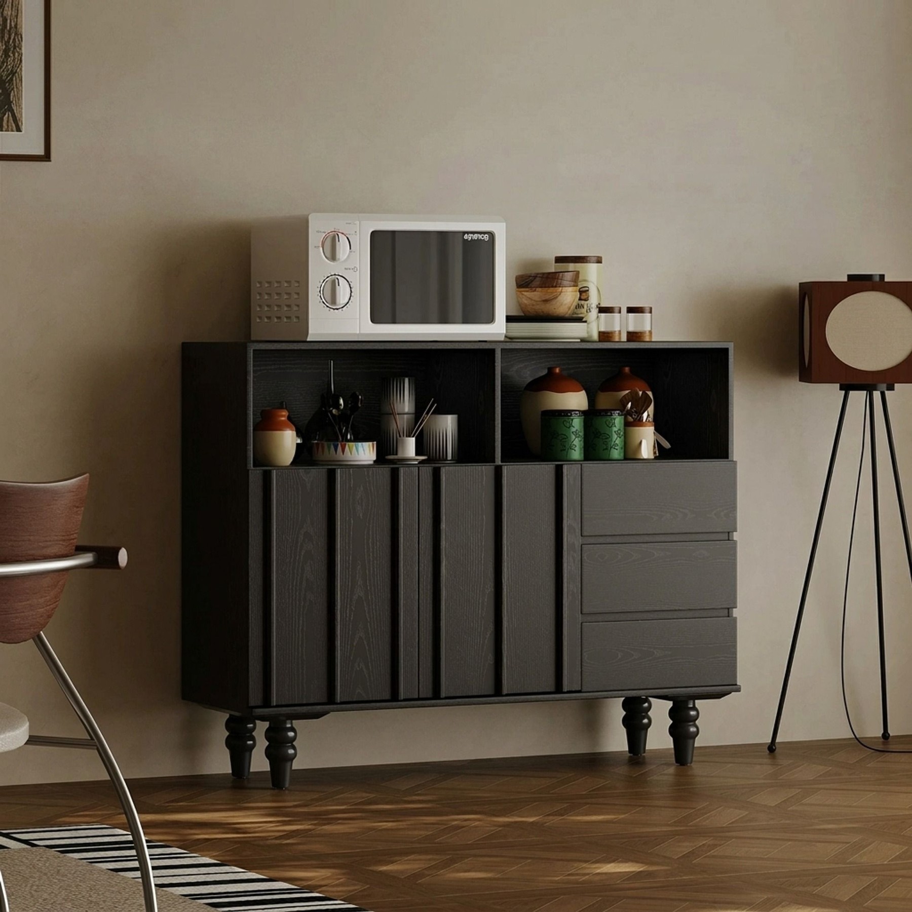 Vintage Ash Wood Sideboard lifestyle 2
