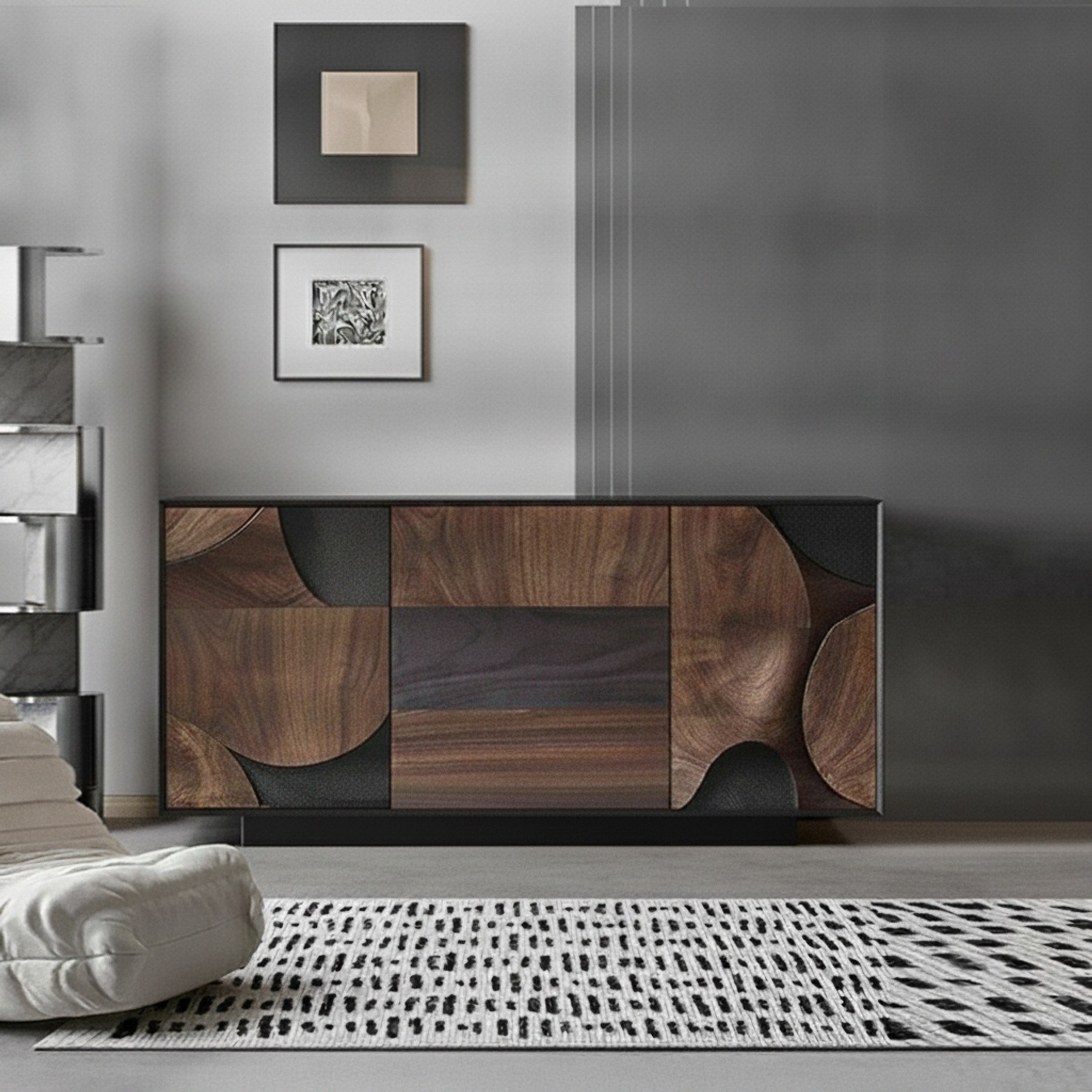 Geometric Wabi-Sabi Storage Cabinet lifestyle 1