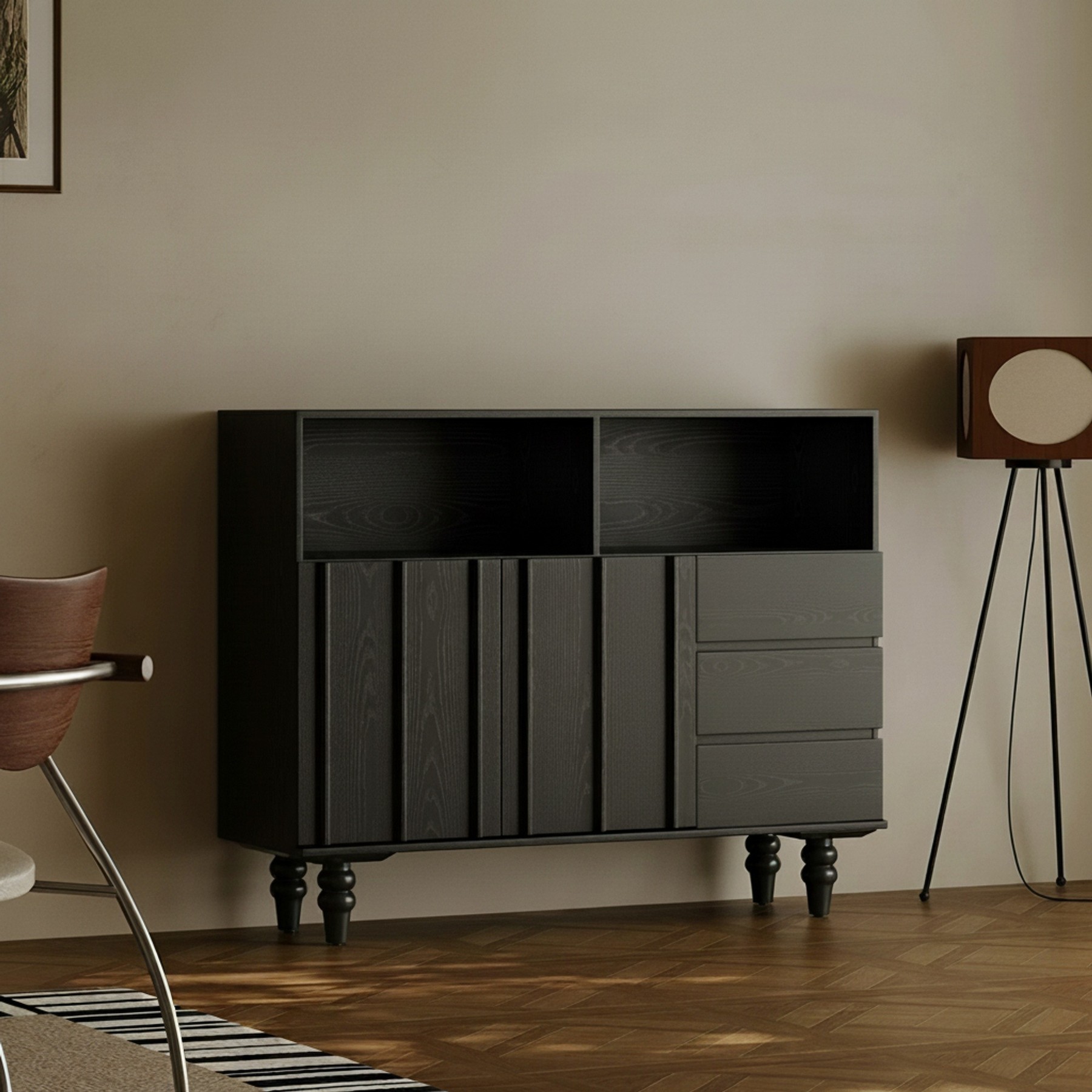 Vintage Ash Wood Sideboard lifestyle 1