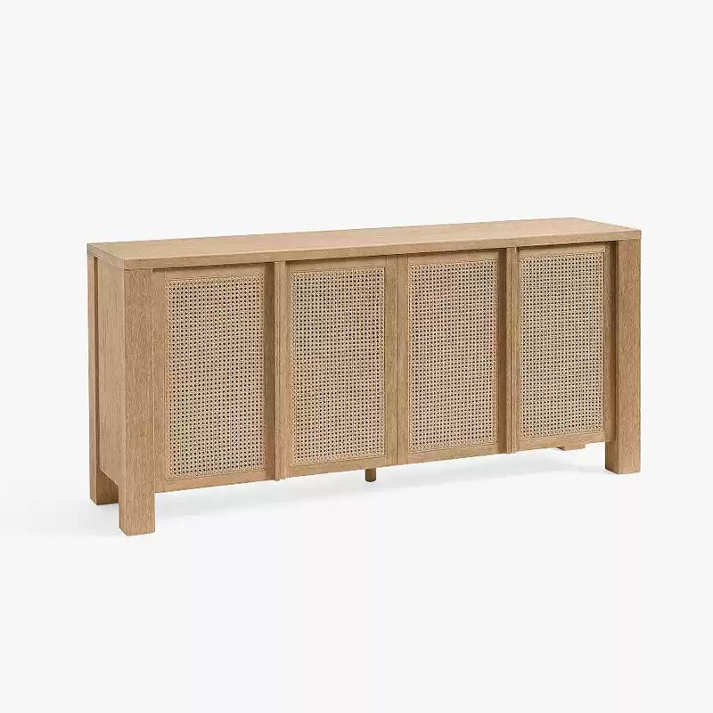 Solid Ash Rattan Sideboard lifestyle 1